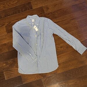 GAP Men's Blue and White Gingham Shirt